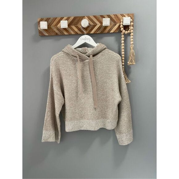Ruby Moon tan cropped pullover sweater hoodie Size Small - Picture 1 of 8